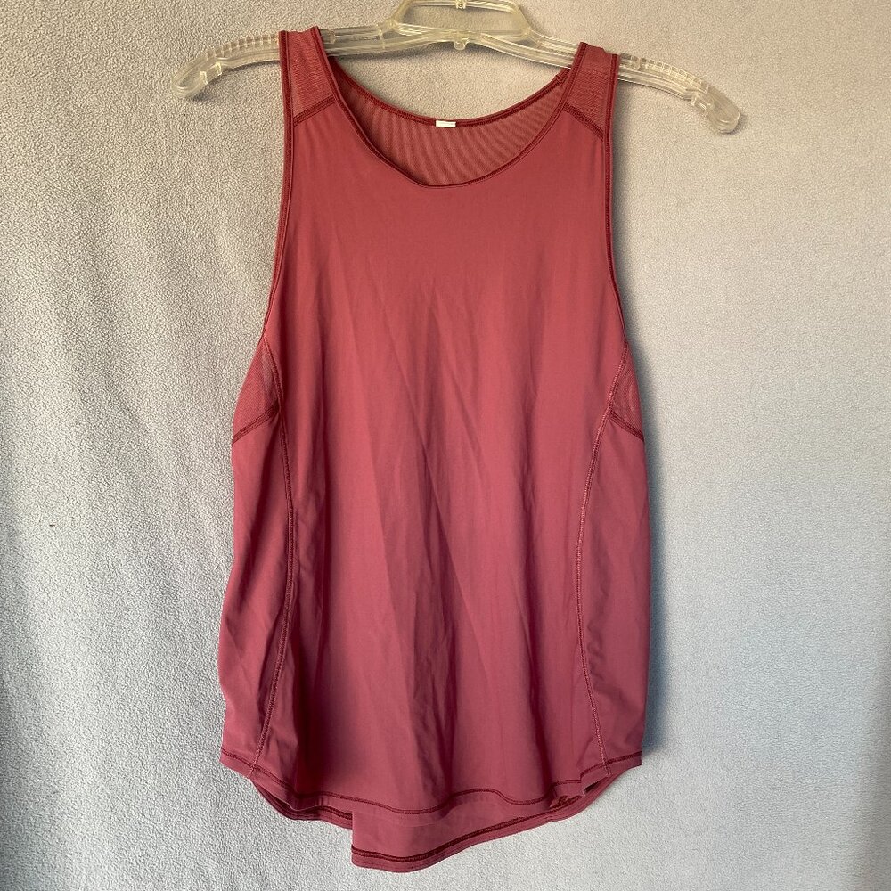 Lululemon Mesh Back Racerback Tank | Rose Red Lightweight Run Top | Size 6